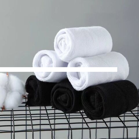 Wholesale Men s Cotton Sports Socks White Black Performance Towel Cushion Crew Socks