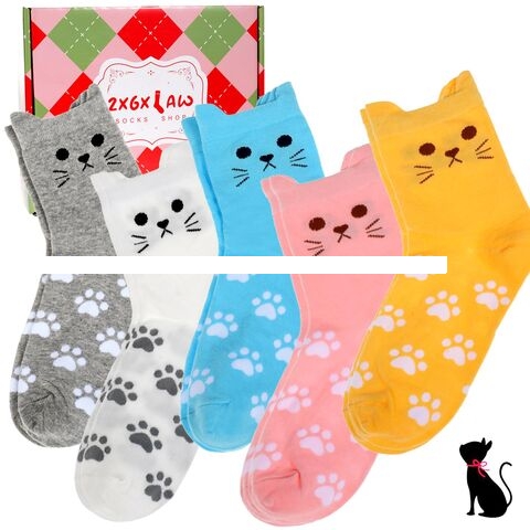 Women s Cat Socks Colorful Cute Funny Crew Socks Novelty Gifts for Teenage Girls Girlfriend Animal Lovers