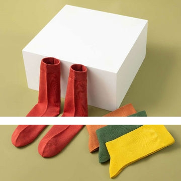 Solid Color Colorful Cotton Soft White Black Crew Dress Socks Men Crew Socks