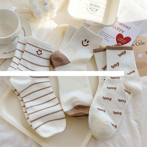 Hot Sell Korean Fashion Cute Style Women s Socks Custom Solid Cotton Crew Socks For Wholesale