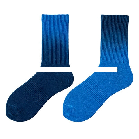 High Quality Man Spring Summer Breathable Anti odor Combed Cotton Socks Custom logo Gradient Color Sports Leisure Crew Socks