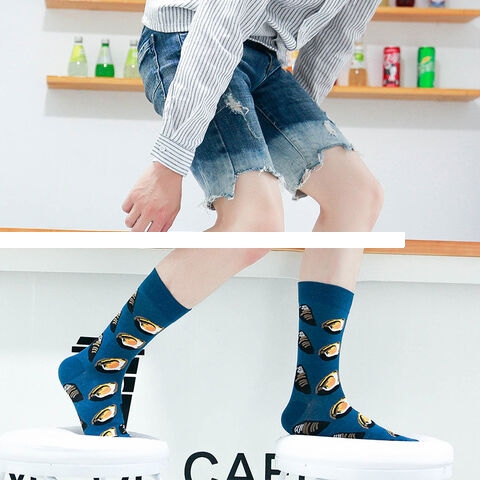 Professional custom jacquard logo N combed cotton unisex casual crew socks high quality breathable comfort deodorant man socks
