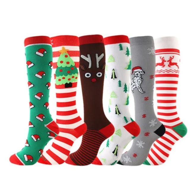Small MOQ Wholesale Custom Fashion Men Women Running Sport Socks Nylon Polyester Basketball Dry Fit Knee High Compression Socks