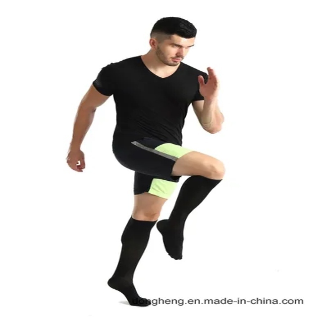 Cotton Compression Black Graduated Support Knee-High Socks for Men&Women