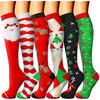 Wholesale High Quality Custom Women′s Fitness Christmas Socks Running Sport Cartoon Workout Wear Compression Socks