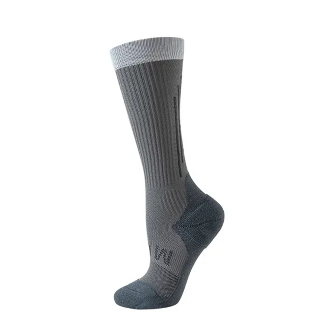 Customized Logo Sports Pressure Socks, Looped Socks, Sweat Absorbing and Odor Resistant Running Compression Socks, Women′s Calf Socks