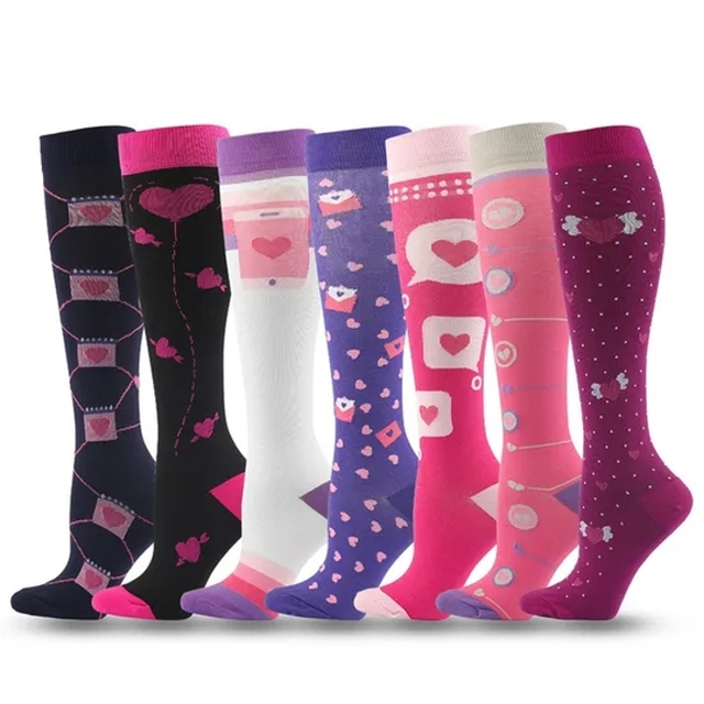 Amazon Cross-Border New Stockings Cartoon Love Men and Women Outdoor Sports Compression Socks