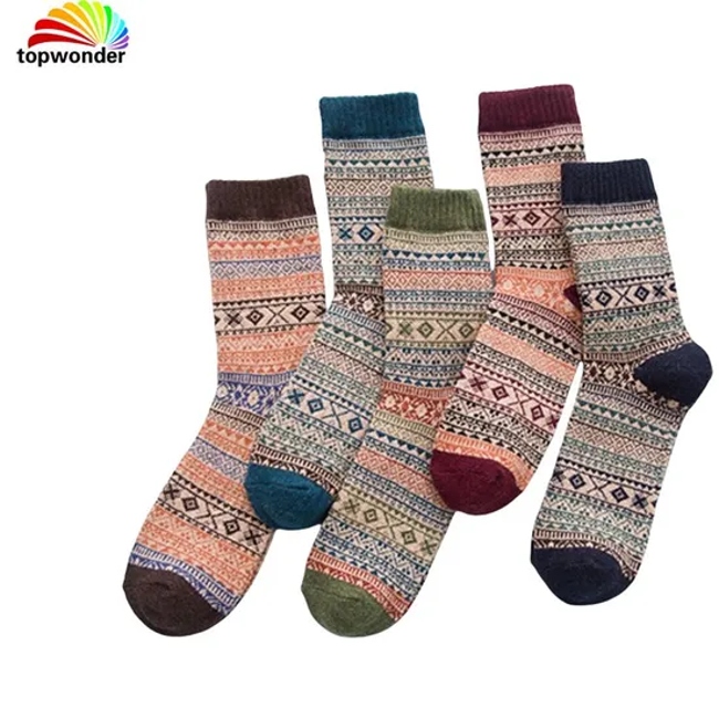 Customize and Wholesale Winter Thick Thermal Grid Terry Vintage Sock in Many Colors, Sizes and Material at Low Prices