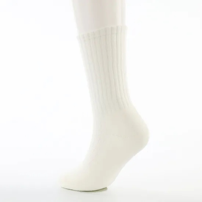 High Quality Customized Logo Cotton Solid Custom Color White Athletic Crew Socks