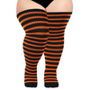 Halloween Socks for Ladies with Extra Fat Pressure Socks Striped Over-The-Knee Thigh-High Socks
