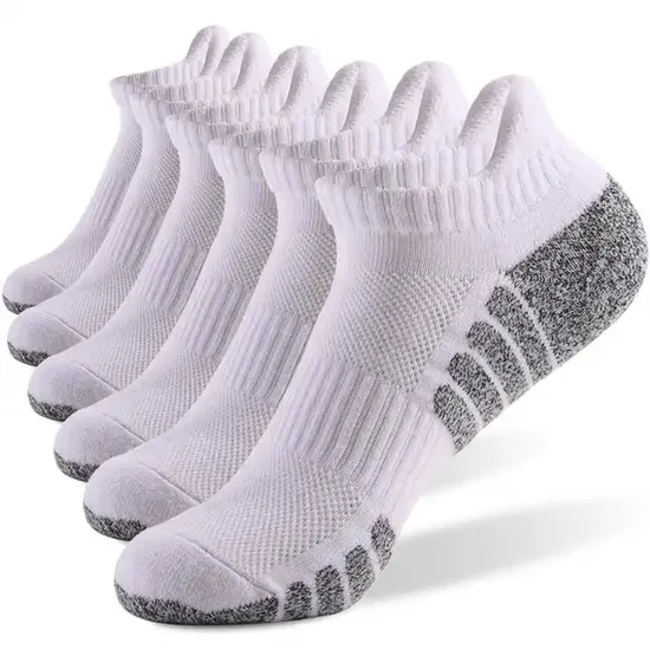 Custom Ankle Athletic Running Socks Cushioned Breathable Cotton Low Cut