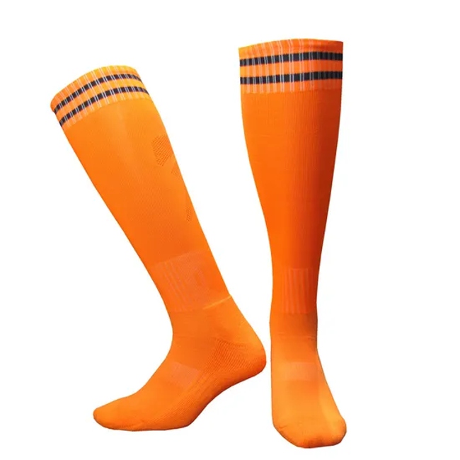 Customizable Knee High Football Socks for Kids with Anti-Slip Stripes