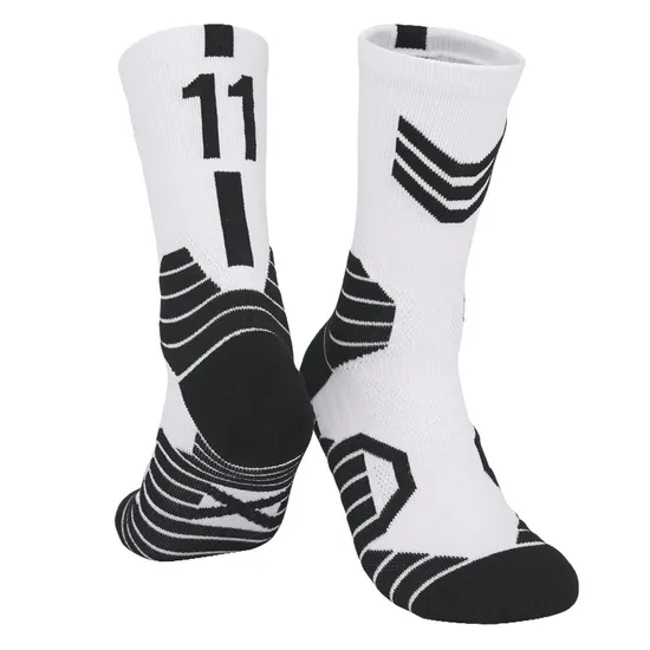 Wholesale Custom Knit Embroidered Basketball Crew Socks Custom Logo Sports Athletic Cycling Terry Socks with Logo