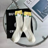 Dopamine Color Wear Socks Women Cotton Double Needle Thin Summer Double Patchwork Color Matching MID Cylinder Tide Socks Niche Models Socks