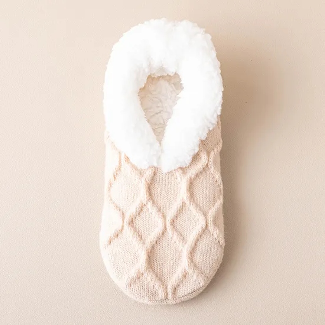 Floor Socks Winter Adults Padded Thickened Warm Shoes Socks Women′s Home Anti-Slip Warm Feet Sock Covers Lamb′s Floss Shoes Socks