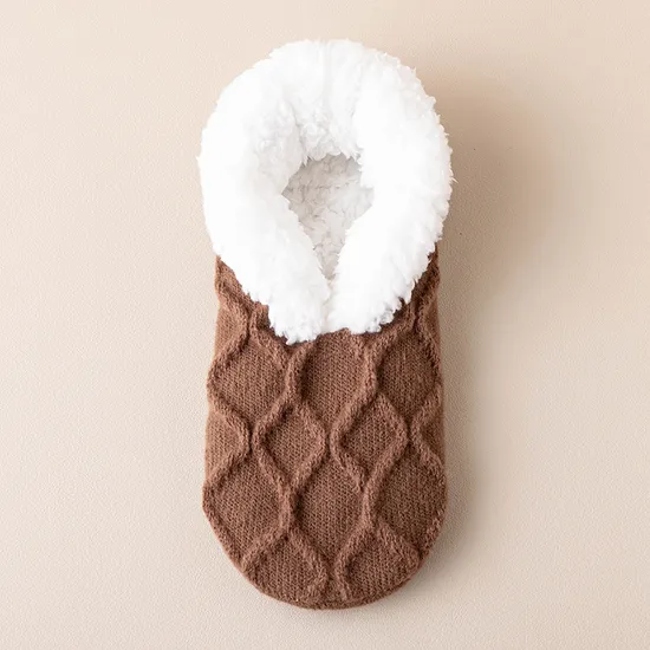 Floor Socks Winter Adults Padded Thickened Warm Shoes Socks Women′s Home Anti-Slip Warm Feet Sock Covers Lamb′s Floss Shoes Socks