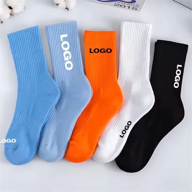High Quality Crew Designer Cotton Men Logo Unisex Compression Sports Low MOQ Custom Socks