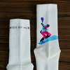 Antibacterial Black and White Sports Running Towel Bottom Cotton Socks
