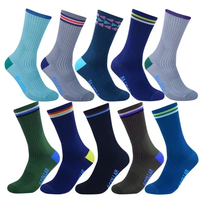 OEM Manufacturer Custom Logo Nylon Tube Cycle Sports Compression Breathable Crew Cycling Socks