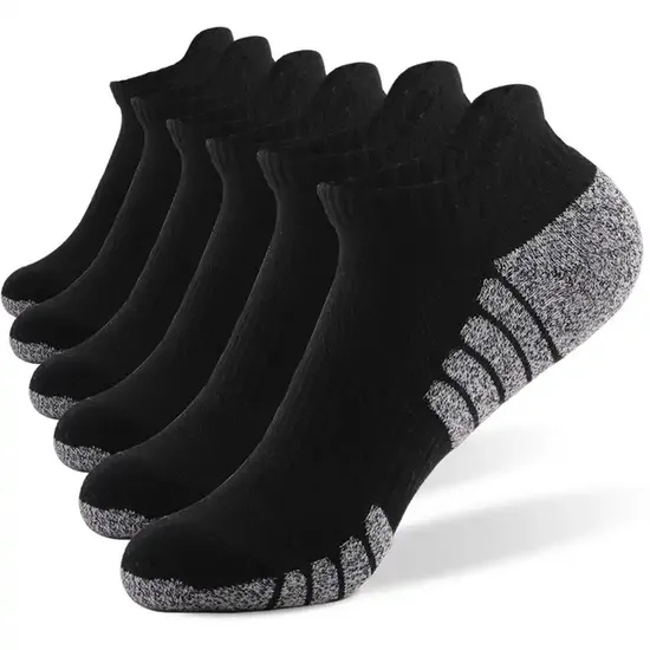 Custom Ankle Athletic Running Socks Cushioned Breathable Cotton Low Cut