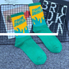 Hot seller Customised Crew Socks Unisex Flame Letter Pattern Custom Logo Cotton Sport Socks
