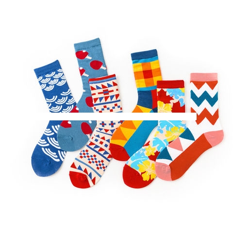 Wholesale Funny women girl fashion crew cotton design socks
