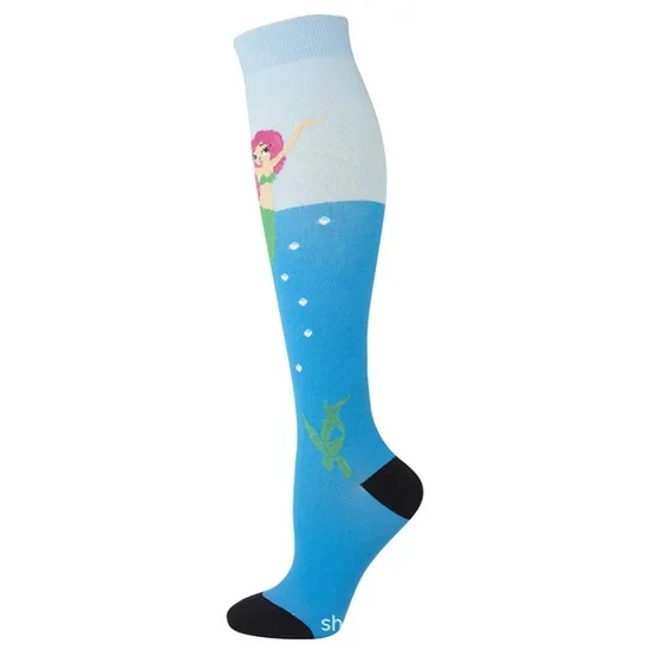 Custom Logo Compression Socks with Fashion Pattern Stocking Socks
