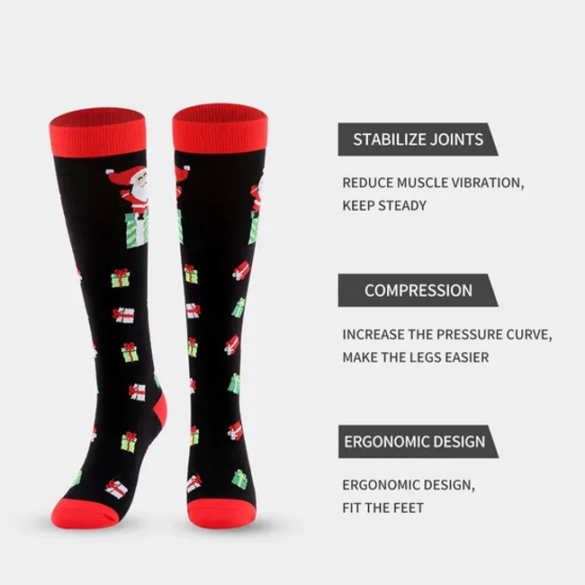 Custom Christmas Medical Compression Support Socks 15-20 Mmhg Halloween Compression Socks