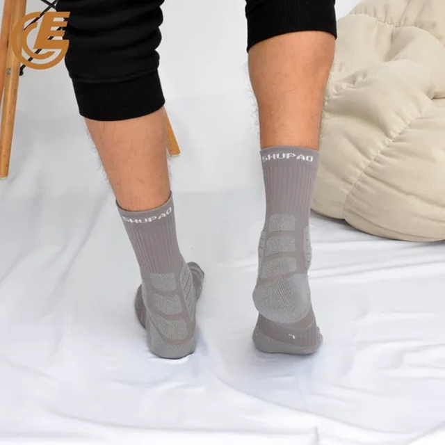 Qlm-293-9 100% Cotton Winter Warm Compression Crew Seamless Socks Stockings Hosiery