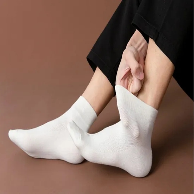 Soft Solid Color Jacquard Ankle Mens Cotton Bamboo Business Basic Socks Factory