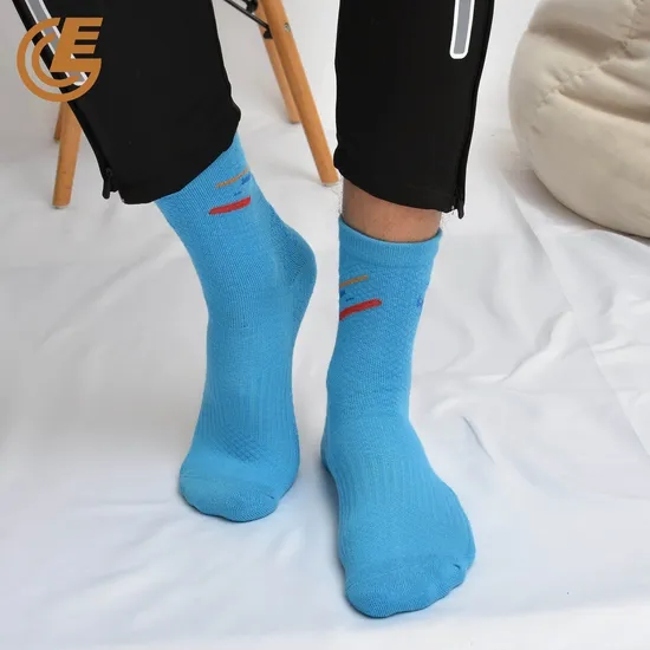 Simple Design MID-Tube Comfortable Blue Sports Compression Socks