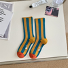 fast delivery Colors High Saturation Dopamine Color Striped Ins Trendy Skateboard Sports Style Vertical Striped Mid Length 