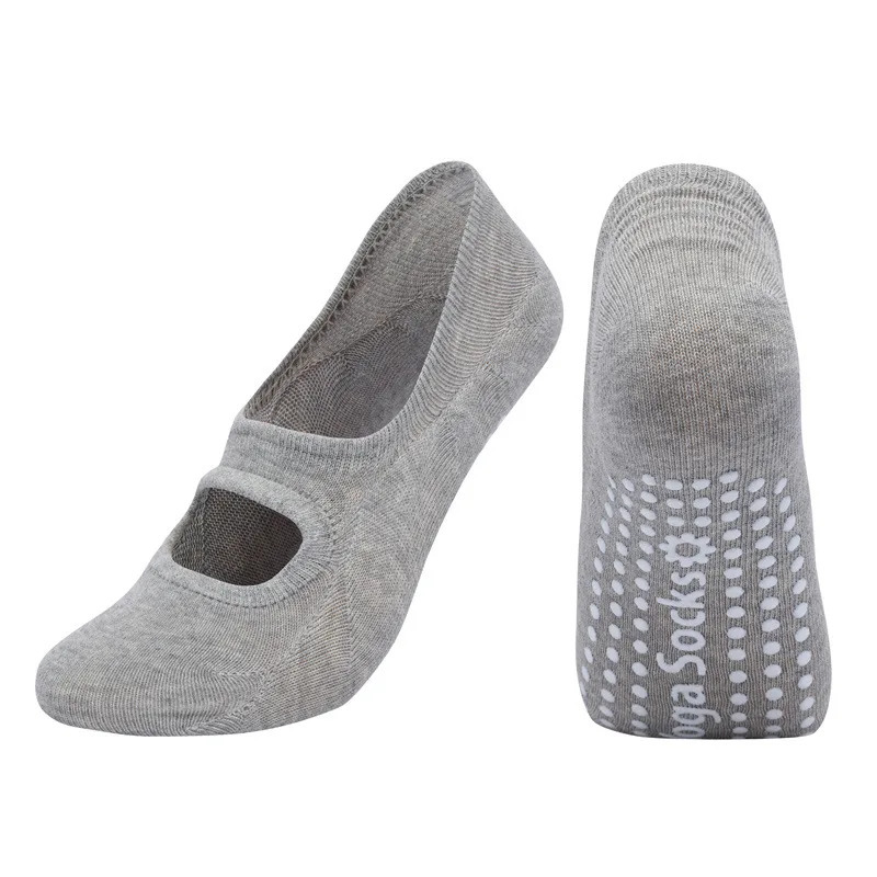 Price-conscious Silicone Non-slip Yoga Socks Women Large Size Backless Breathable Sports Socks Solid Color Cotton Invisible 