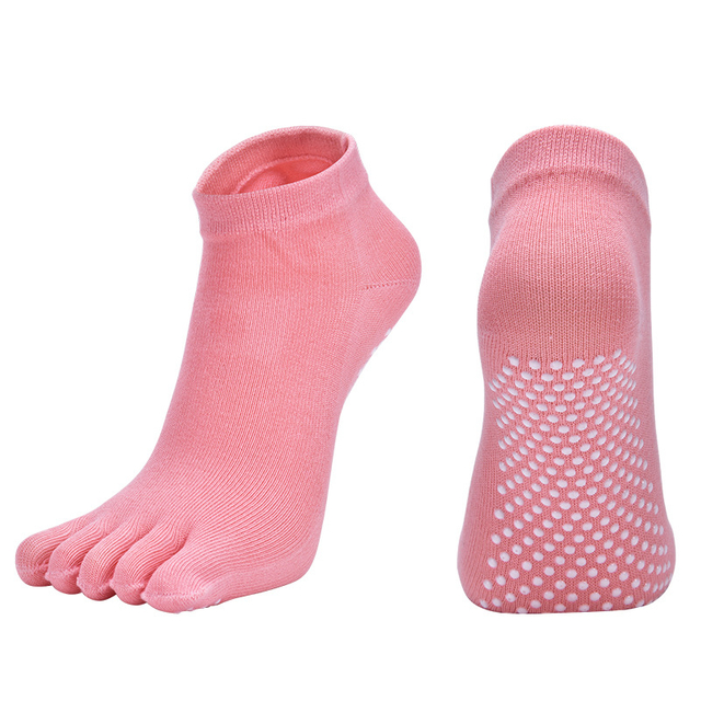 Bestseller Hot Sale Women Anti-slip Yoga Socks Fingers Fitness Pilates Socks Gym Five Toe Sport Socks Cotton Colourful Elastic 