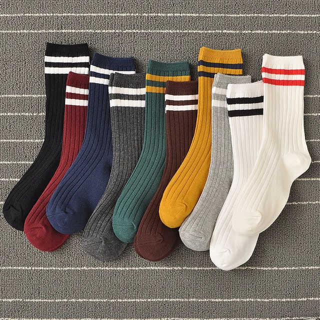 Volume Discount Striped Crew Socks Retro Cute Long Tube Crew Socks for Women,Vintage Fun Fashion Athletic Aesthetic High 