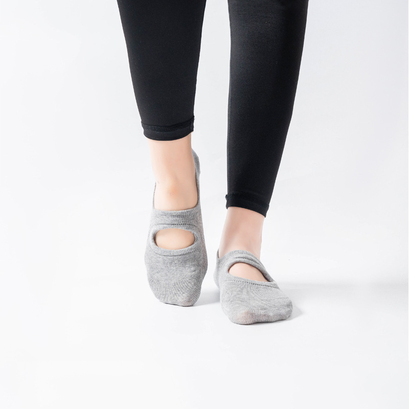 Sale Yoga Socks for Women Cotton Silicone Anti-slip Ballet Pilates Sock No-Show Backless Breathable Bandage Dance Sport 