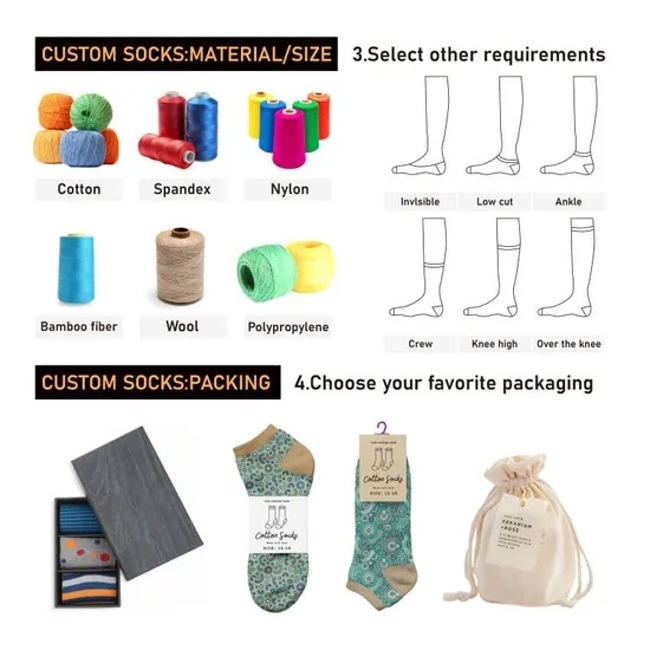 Free Sample Luxury Quality Men Crew Socks Unisex Custom Design Socks 100% Cotton Sport Socks with Logo