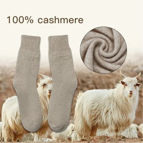 Winter Warm 100% Pure Ribbed Wholesale Cashmere Socks for Women