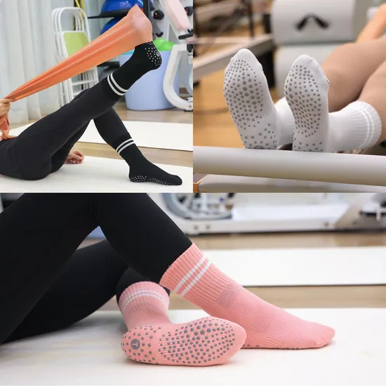 Custom Non Slip Athletic Pilates Socks Silicone Grip Football Socks