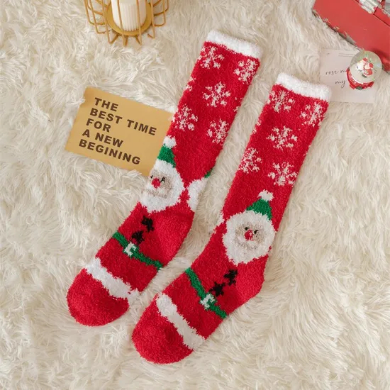 Snow Socks Women′s Christmas Floor Sock Stocking Winter Sleeping Socks Custom Wholesale
