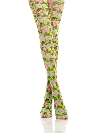 Cashmere 360 Digital Socks Custom Printed Lolita Pantyhose Flower Women Seamless Tights