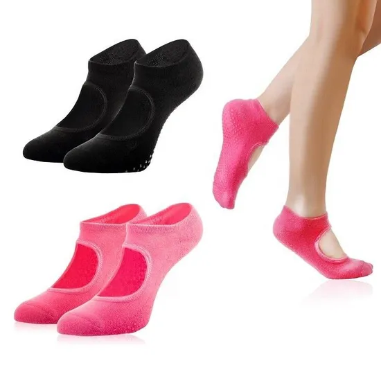 Xianghui Women Cotton Barre Pilates One Size Custom Yoga Socks