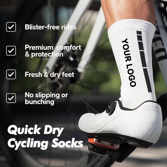 Custom Crew Breathable Bike Socks Professional Aero Cycling Socks