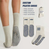 OEM Fashion Custom Logo Anti Slip Cotton Crew Yoga Pilates Grip Socks