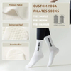 Custom Design Yoga Pilates Socks Non Slip White Pilates Crew Socks
