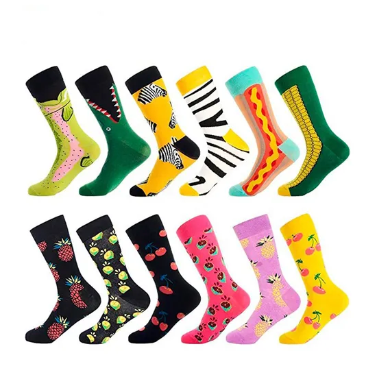 Wholesale Custom Unisex Cotton Socks Stylish Full Printing Autumn Socks
