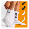 Zhuji High Quality White Socks Custom Logo Design 100% Cotton Wholesale Embroidery Crew Socks