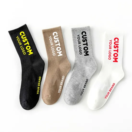Top Quality Classic Custom Pilates Sock Men Women 100% Cotton Daily Sports Fashion Crew Ankle Socks