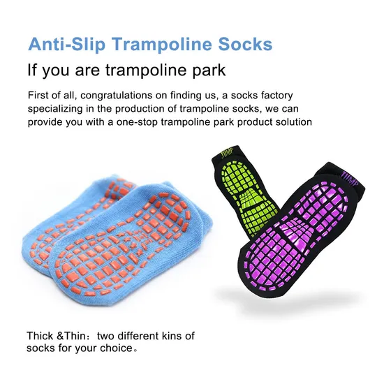 OEM Custom Trampoline Socks with Grips Non-Slip Cotton Jump Socks