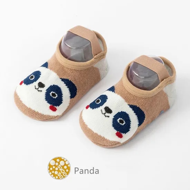 Safety Infant Boat Shape Casual Shoes Walking Floor Socks with Anti Slip Sole Bandage Baby Shoes